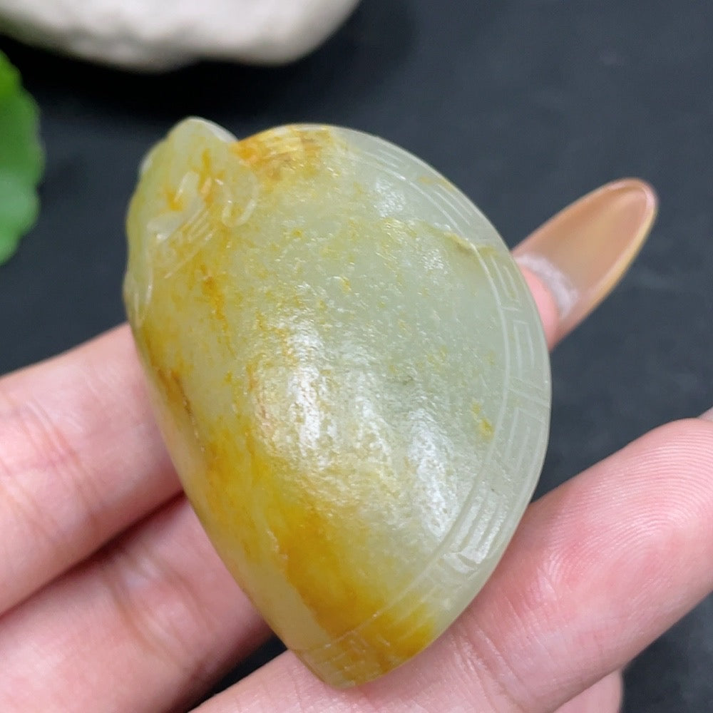 Hetian Jade Handheld Piece - Dragon Turtle, Undetermined Skin Color Formation, Total Weight Approximately 54.4g