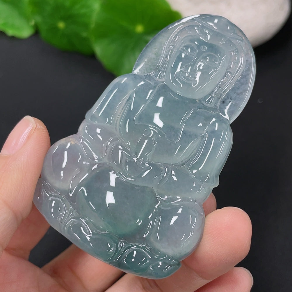 Jadeite Guanyin Pendant Total Weight Approx. 27.26g
