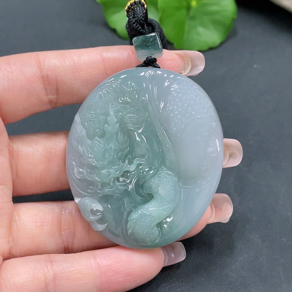 Jadeite dragon pendant, total weight 60.852g