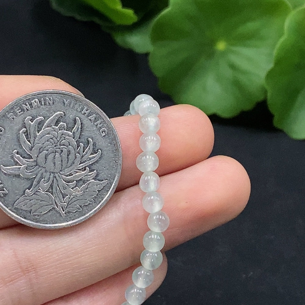Jadeite Beaded Necklace Approx. 3.9mm Total Weight Approx. 19.23g Non-Gold Inlaid