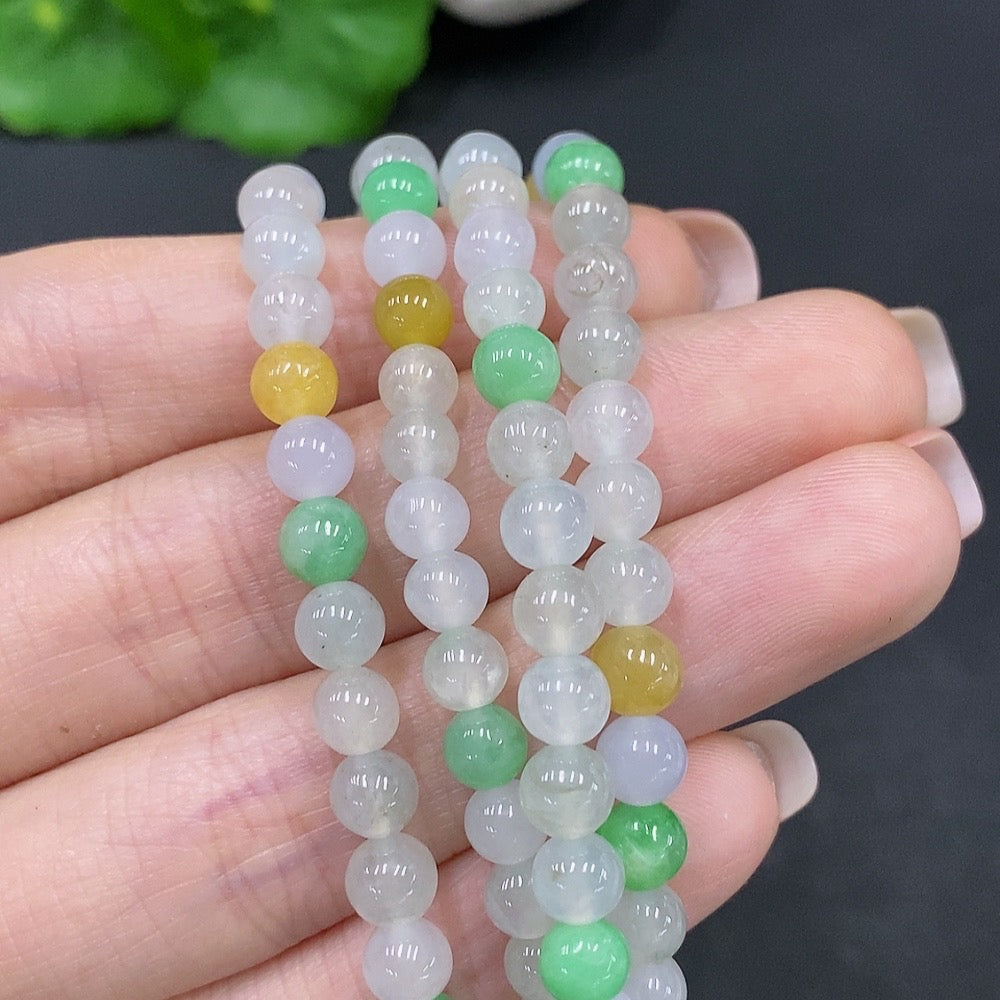 Jadeite Bead Necklace Total Weight Approx. 32g Size About 5.1mm Color Origin Undetermined