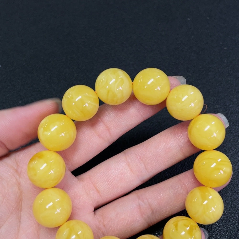 Amber Beeswax Bracelet, Approx. 15mm