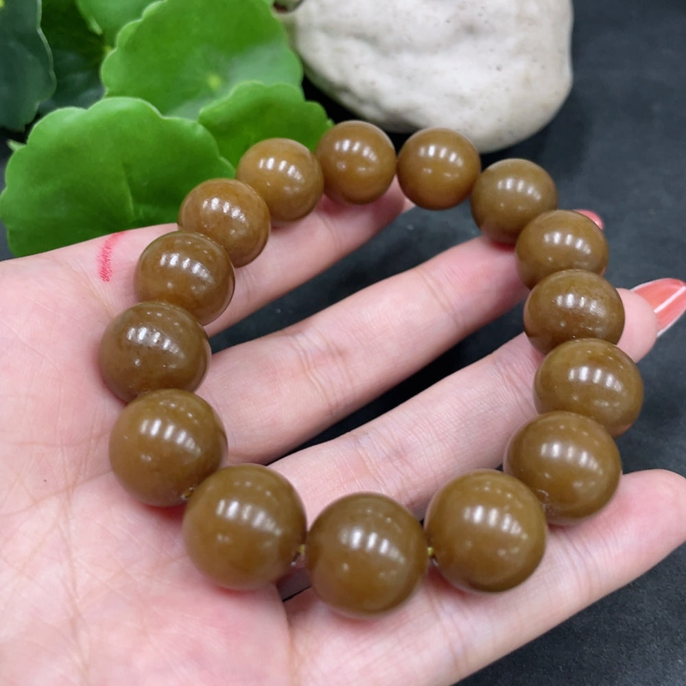 Hetian Jade Bracelet, approx. 13.6mm, total weight approx. 61.3g