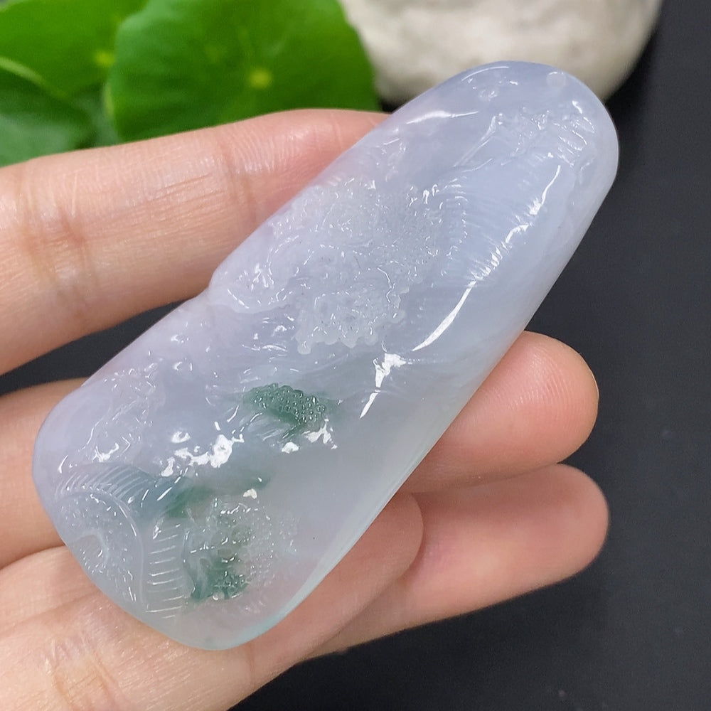 Jadeite Landscape Pendant, Total Weight Approx. 28.4g