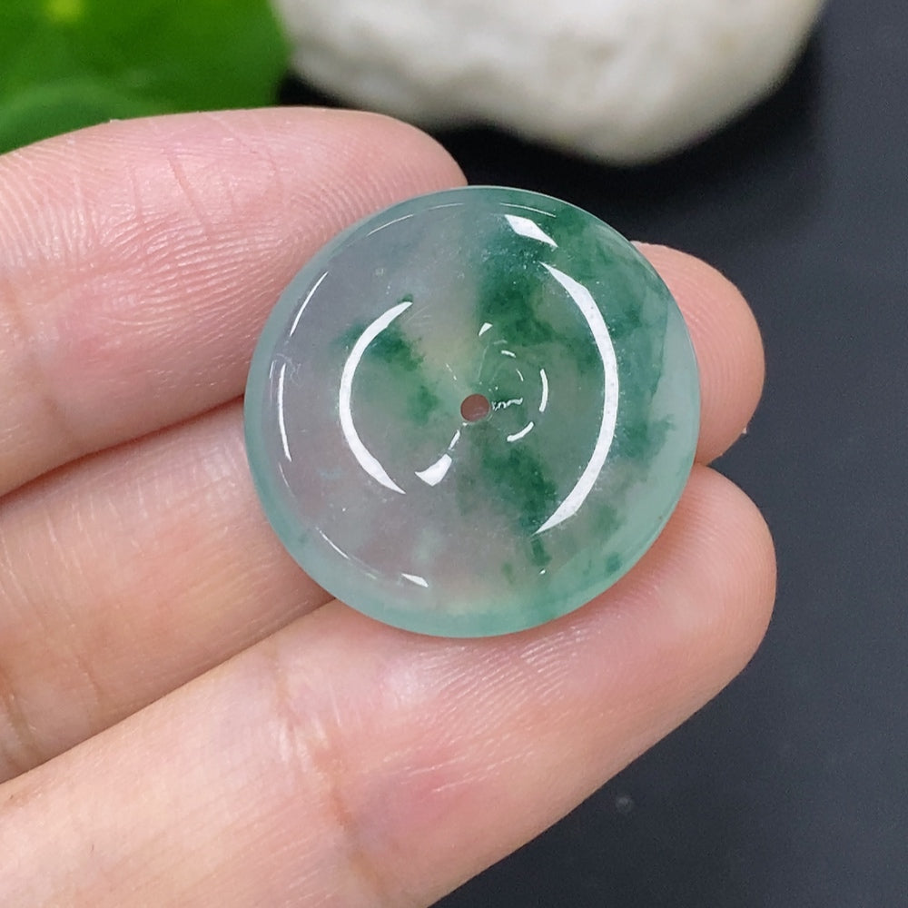 Jadeite Peace Knot jewelry piece from HKHQ, about 4.7g, featuring a smooth, polished jade pendant with intricate knot design.