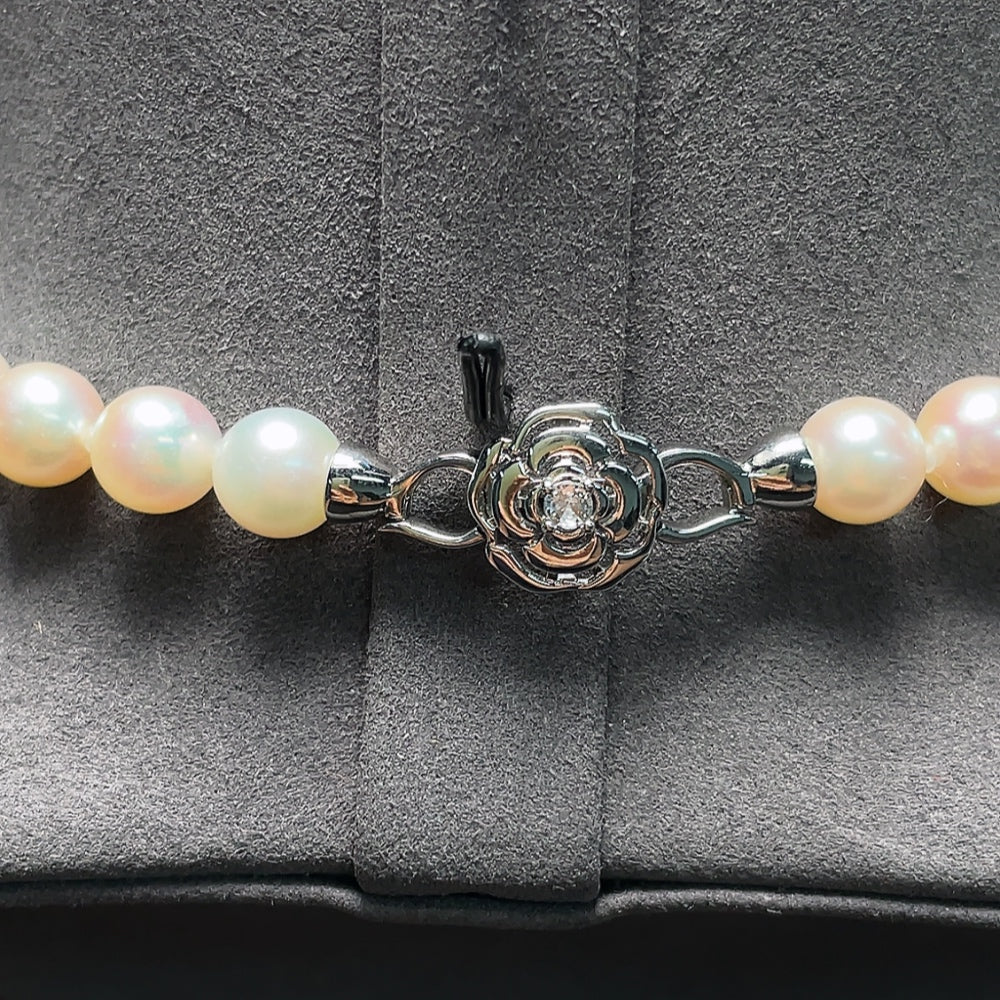 HKHQ seawater pearl necklace featuring undetermined color, 8.6mm pearls, total weight 46.43g, non-gold jewelry.
