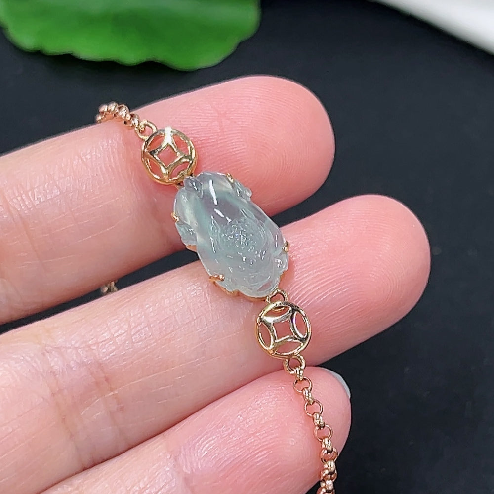 Jadeite inlaid bracelet 18K gold