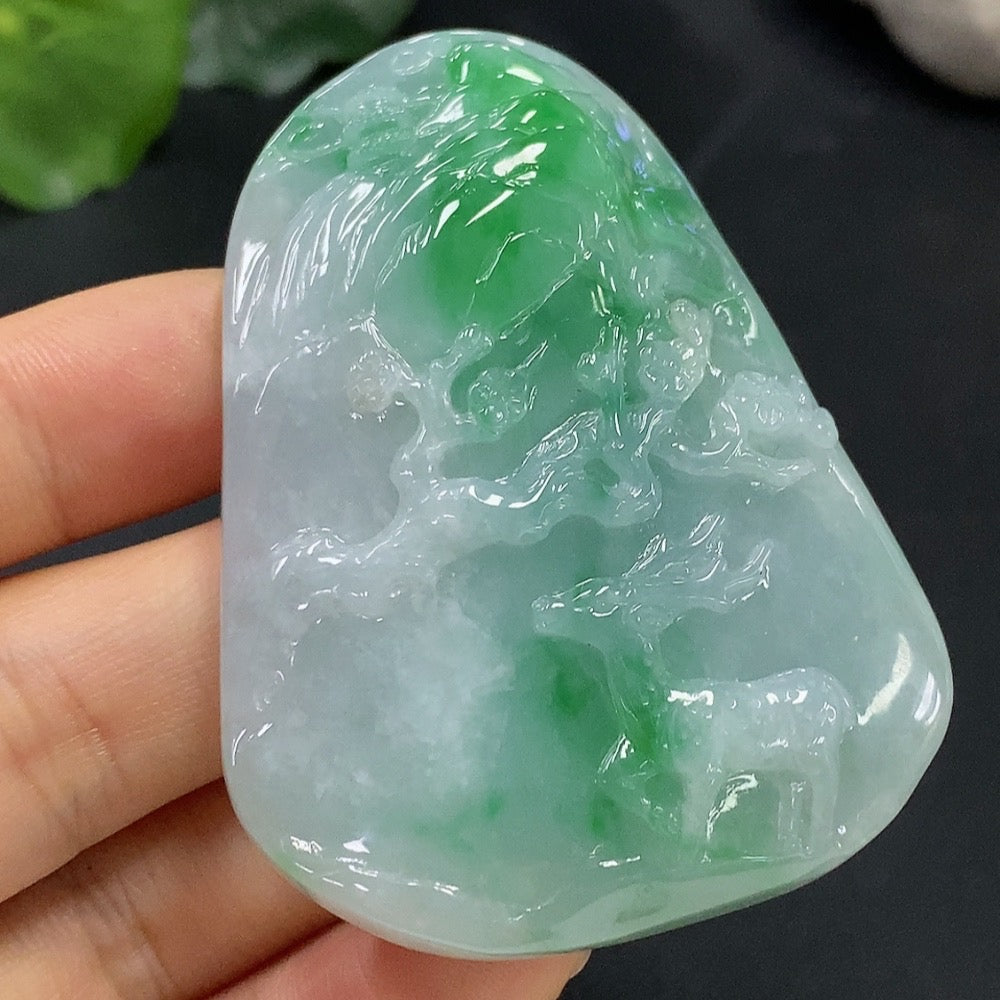 Jadeite Deer Pendant Total Weight 60.587g