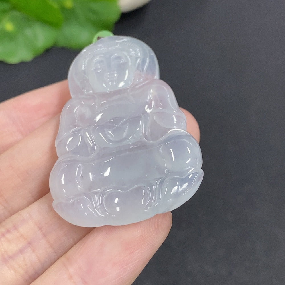 Jadeite Guanyin Pendant Total Weight Approx. 16.56g (Including Rope Weight)