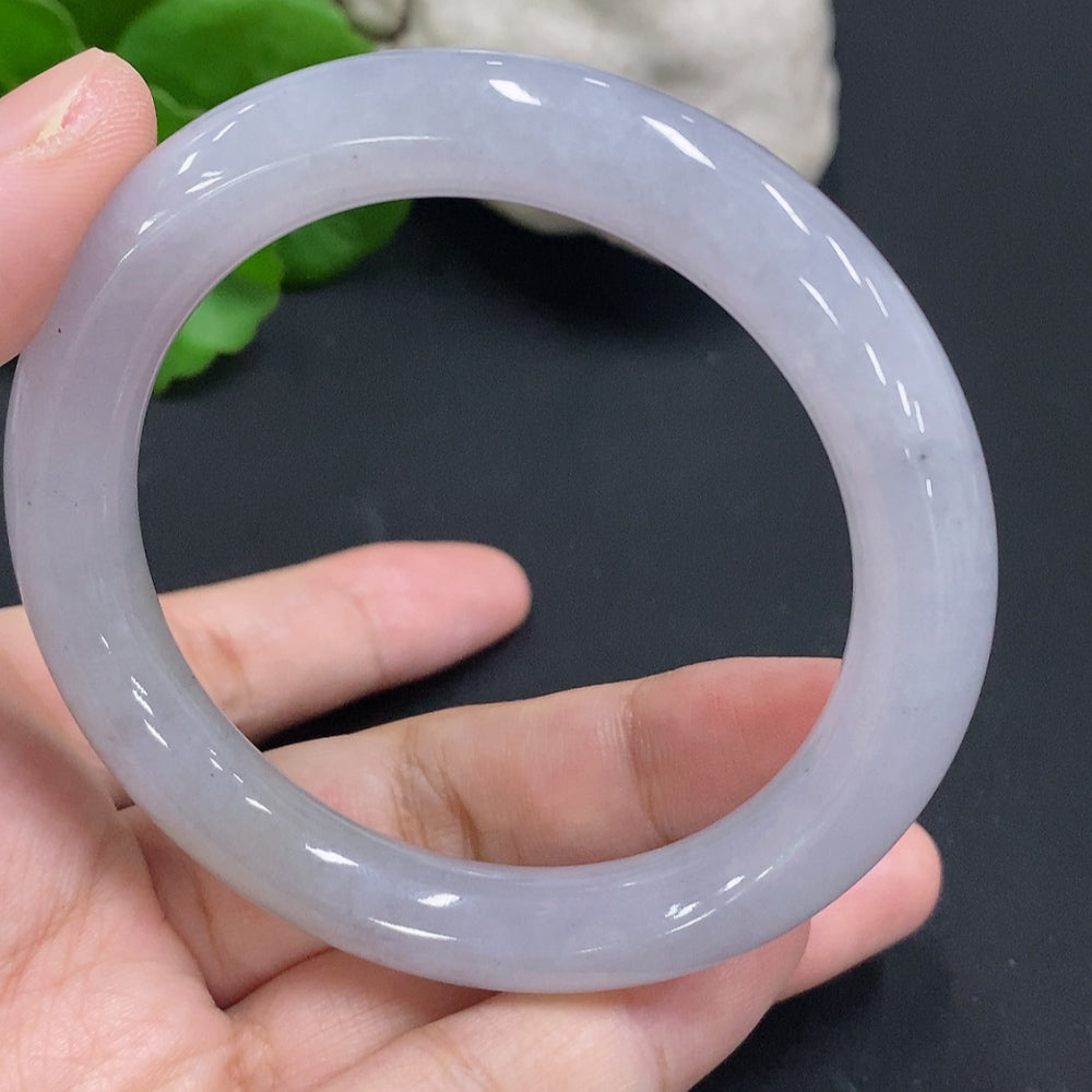 JadeiteRound Bangle Bracelet, Size 53.7, Total Weight Approx. 48.8g