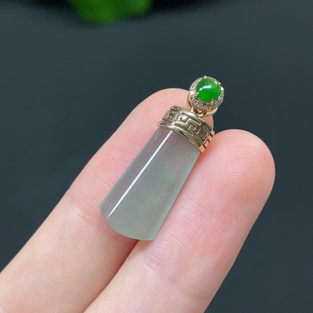 Jadeite Plain Pendant with 18k Diamond Accents