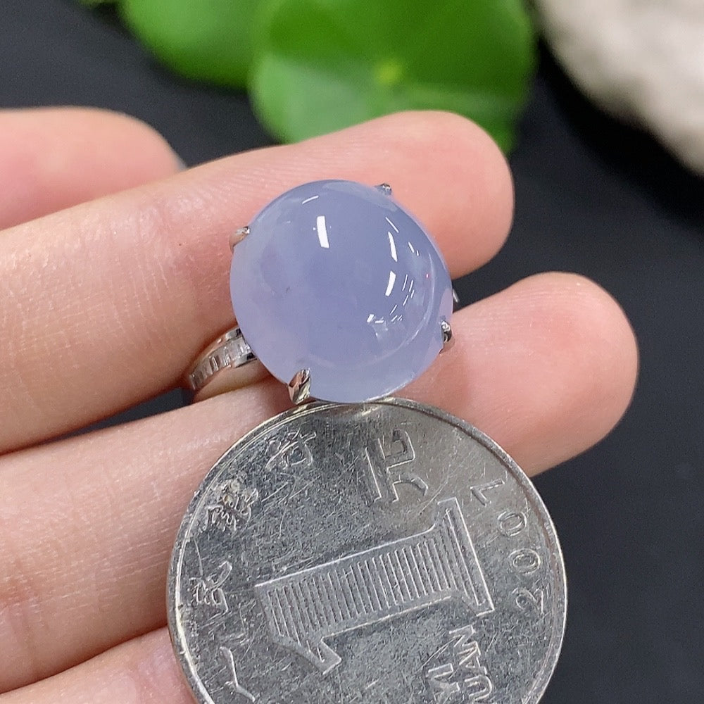Jadeite Cabochon Ring with 18K Gold and Diamond Accents