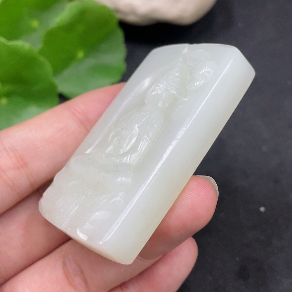 Hetian Jade Pendant Guanyin Total Weight Approx. 56.3g