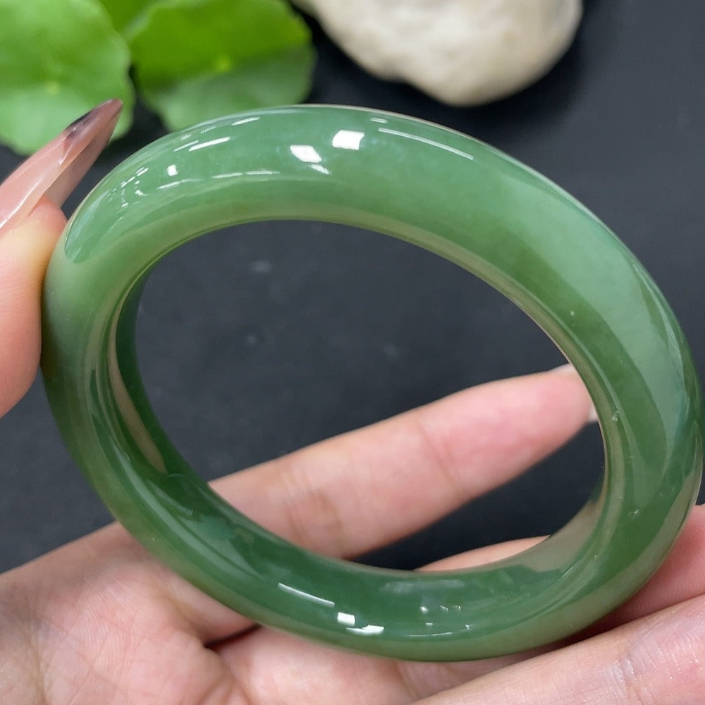 Hetian Jade Jasper Round Bracelet Size 54.1 Total Weight Approx. 53.8g