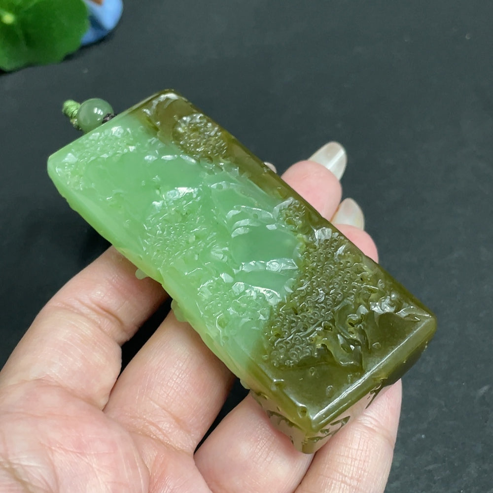 Hetian Jade Pendant - Landscape Plaque