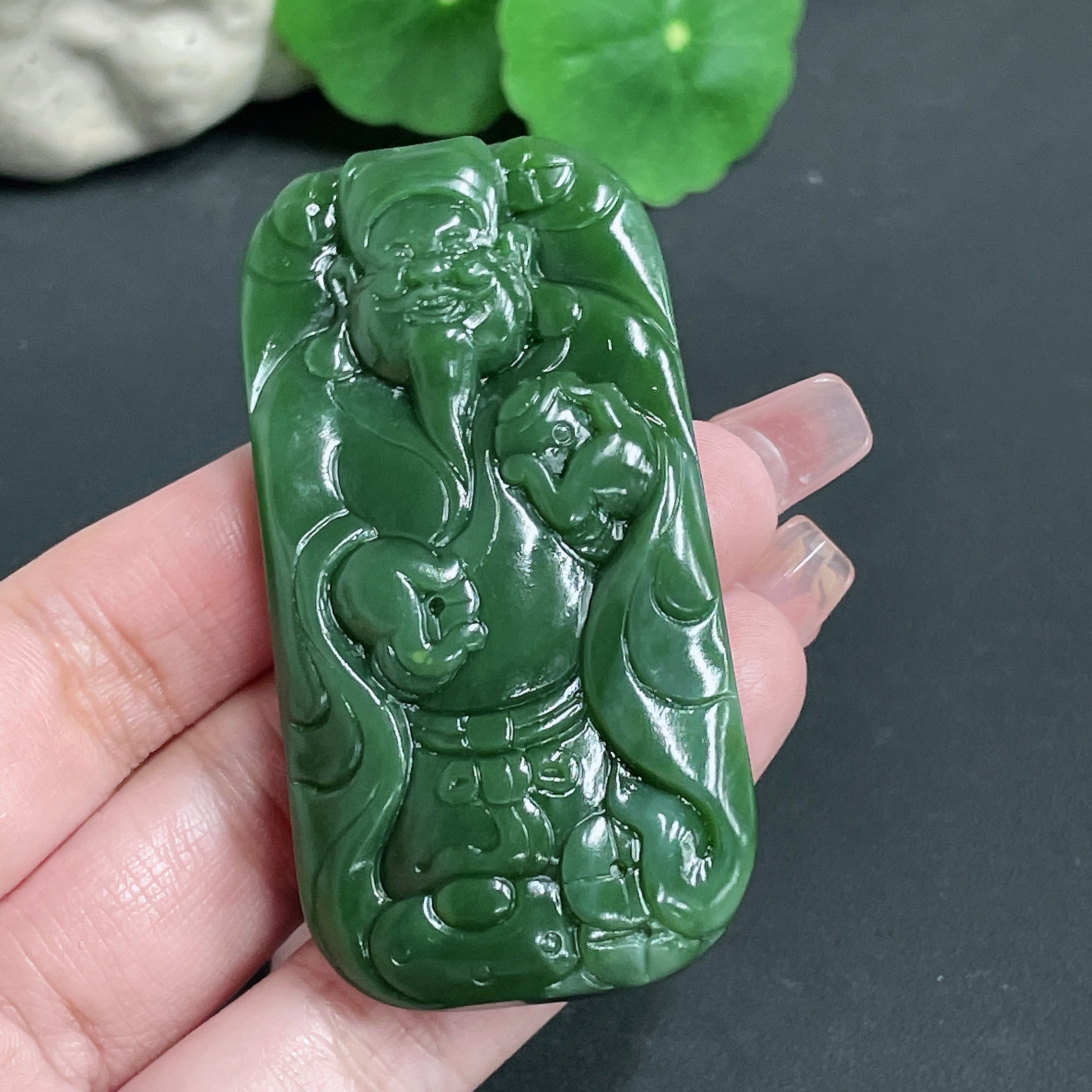 Hetian Jade Pendant    God of Wealth    Total Weight Approx. 49.1g