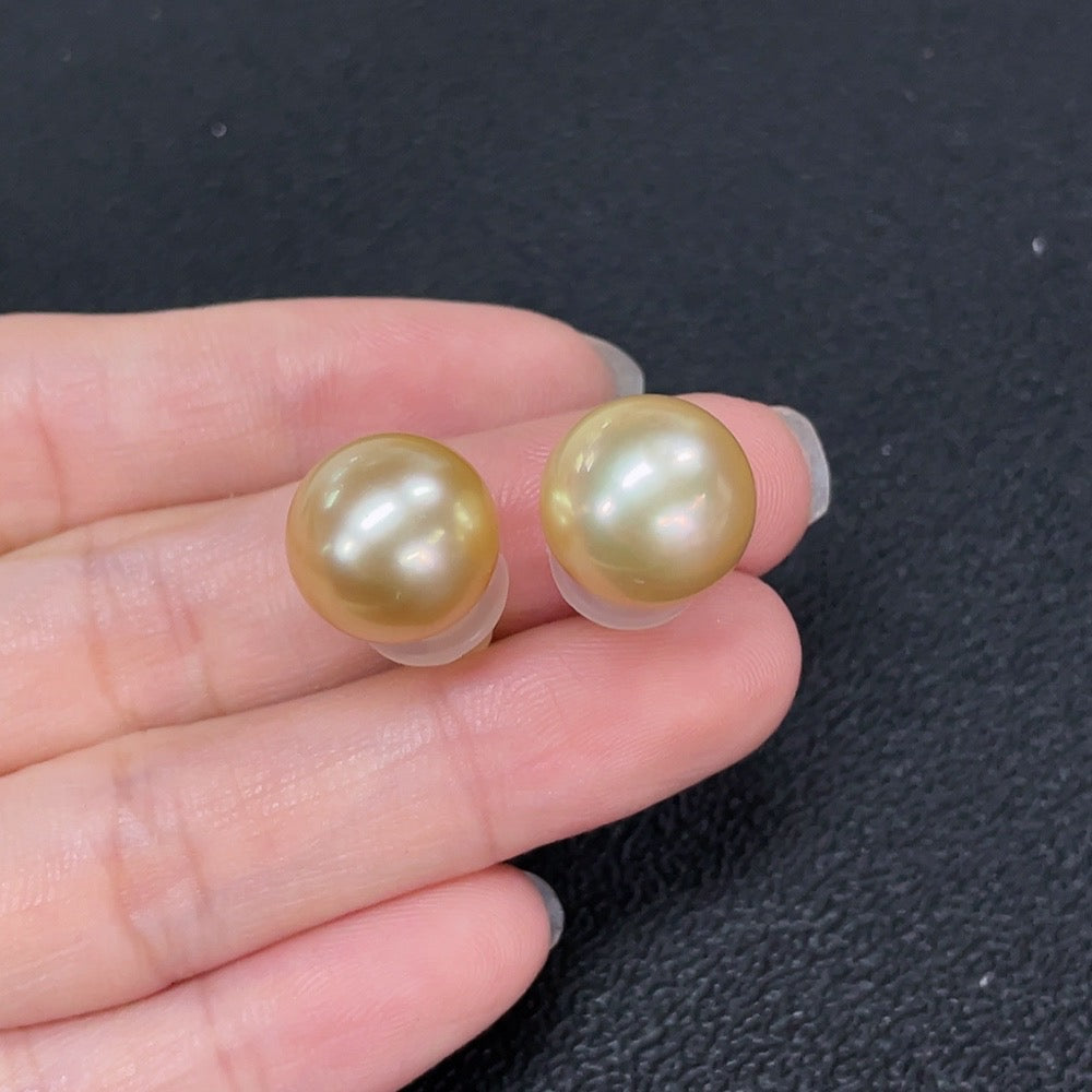 Seawater Pearl Earrings 18k Gold Color Origin Undetermined