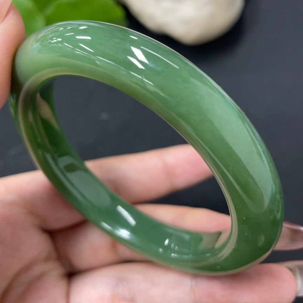 Hetian Jade Jasper Round Bracelet Size 54.1 Total Weight Approx. 53.8g