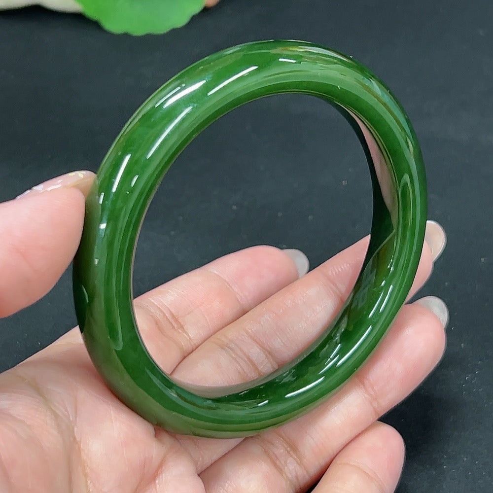 Hetian Jade Jasper Round Bracelet Size 59.2 Total Weight Approx. 55.2g