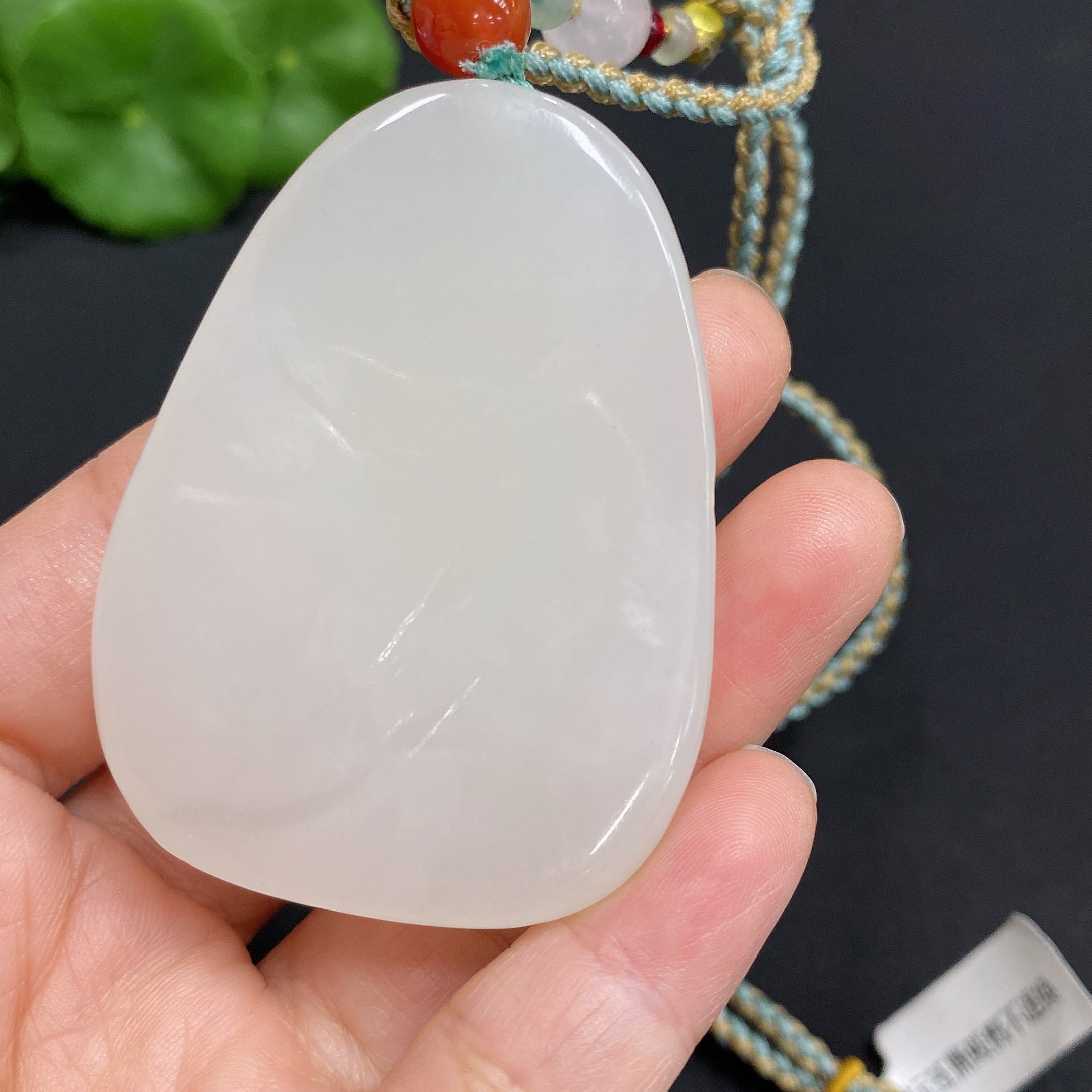 Hetian Jade Pendant Buddha, Total Weight (including rope): 56.8g