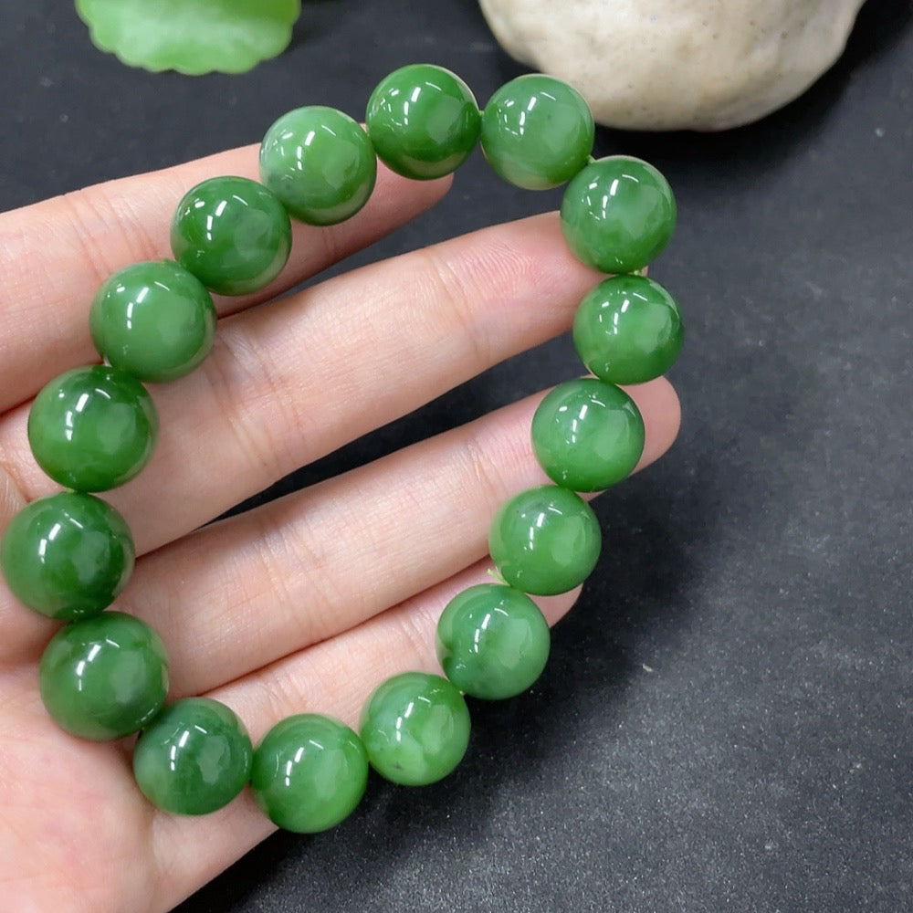 Hetian Jade Jasper Bracelet, Approx. 11.8mm