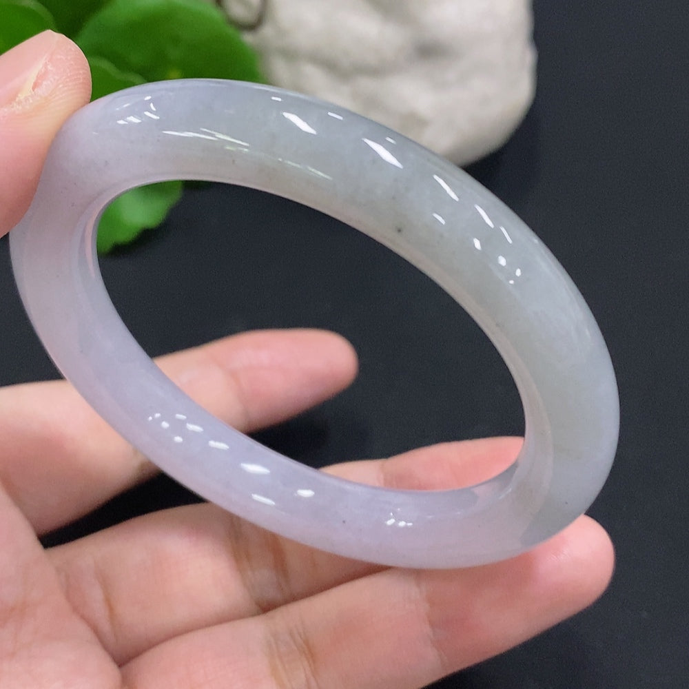 JadeiteRound Bangle Bracelet, Size 53.7, Total Weight Approx. 48.8g