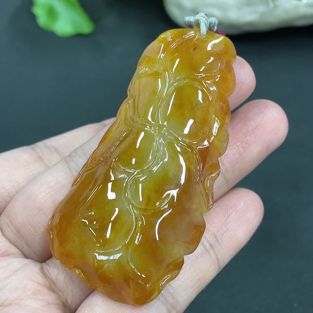 Jadeite Dragon Pendant Including Rope Approx. 28.9g