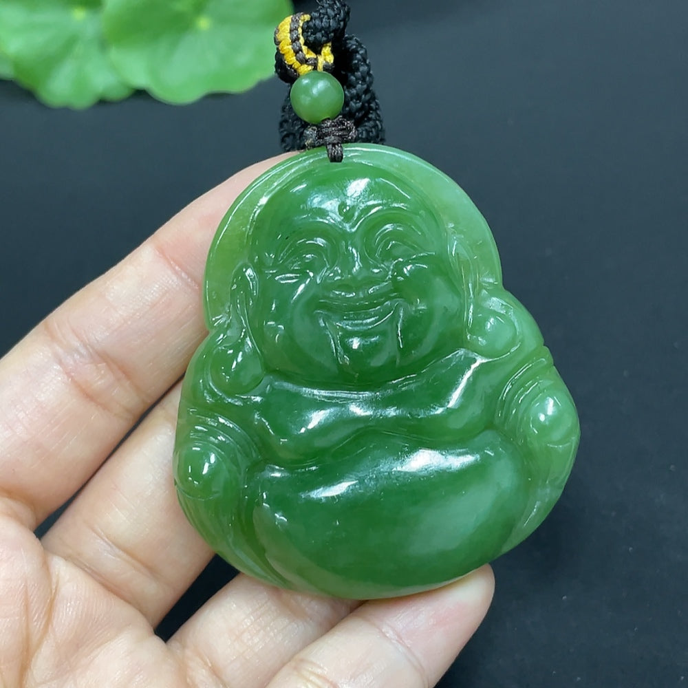 Hetian Jade Pendant Buddha Total Weight Approx. (Including Rope) 46.5g