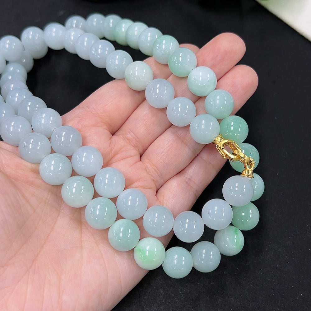 Jadeite Beaded Necklace Approx. 12mm Total Weight Approx. 172.8g (Non-gold Inlaid)