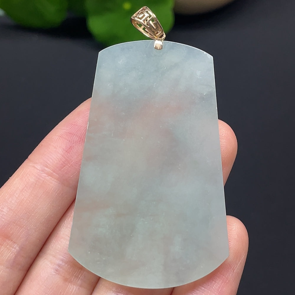 Jadeite Plain Pendant with 18k Mounting