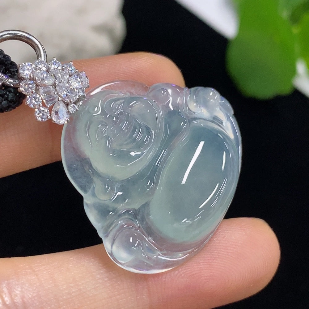 Jadeite Buddha Inlaid Pendant 18k Non-Gold Non-Diamond (Excluding Rope)