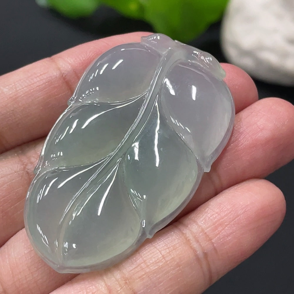 Jadeite Leaf Pendant Total Weight Approx. 17.7g