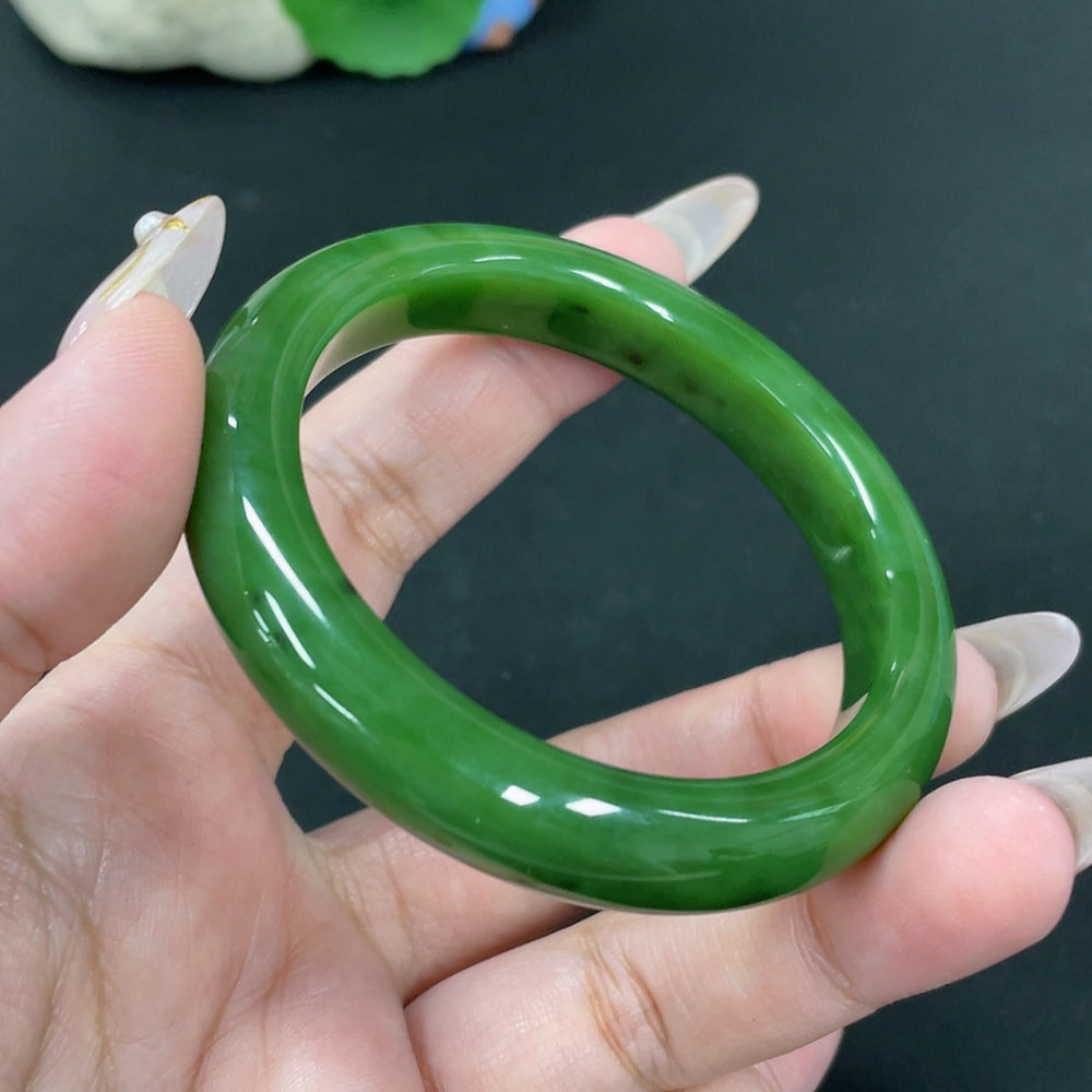 Hetian Jade Round Bracelet Size 55.1 Total Weight Approx. 47g