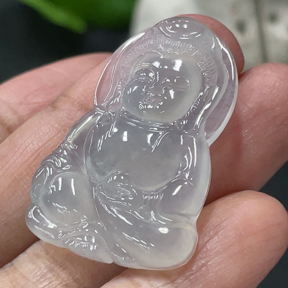 Jadeite Guanyin Pendant, Total Weight Approximately 6.42g