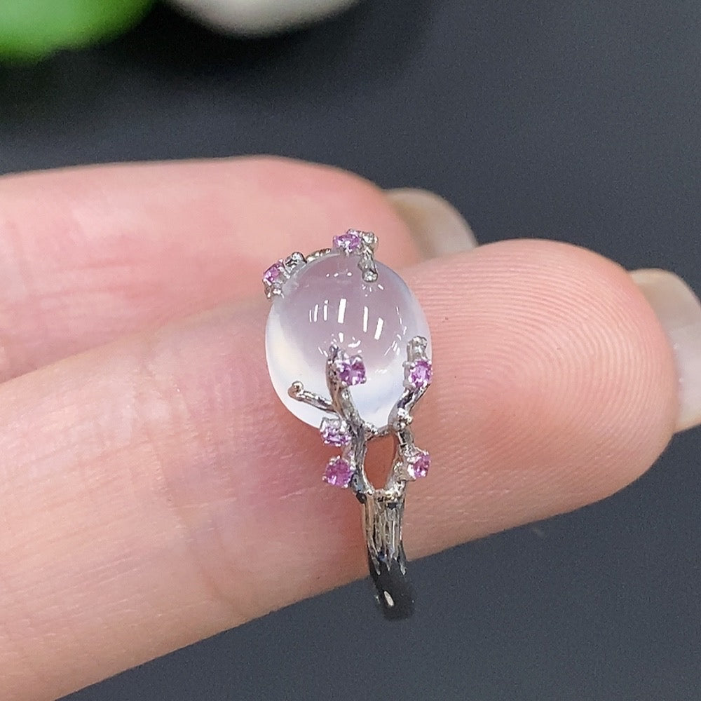 Jadeite Cabochon Ring 18k Gold Total Weight 1.95g Size 12