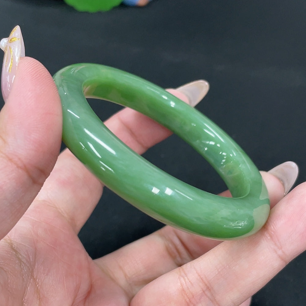 Hetian Jade Round Bracelet Size 53.2 Total Weight Approx. 44.4g