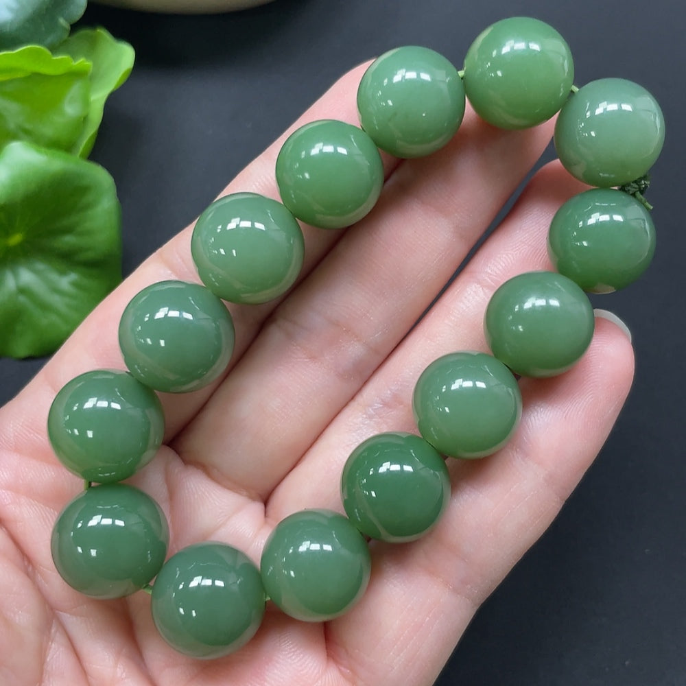 Green Hetian Jade Bracelet