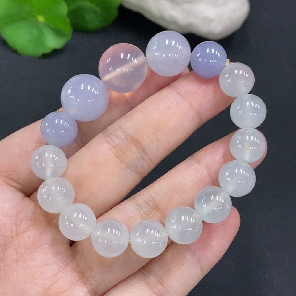 Jadeite Beaded Necklace Approx. 9.8mm Total Weight Approx. 36.6g (Powder Beads Non-Type A)