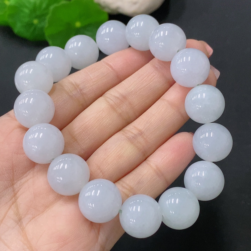 Jadeite Bead Bracelet Approx. 13.5mm Total Weight Approx. 68.7g