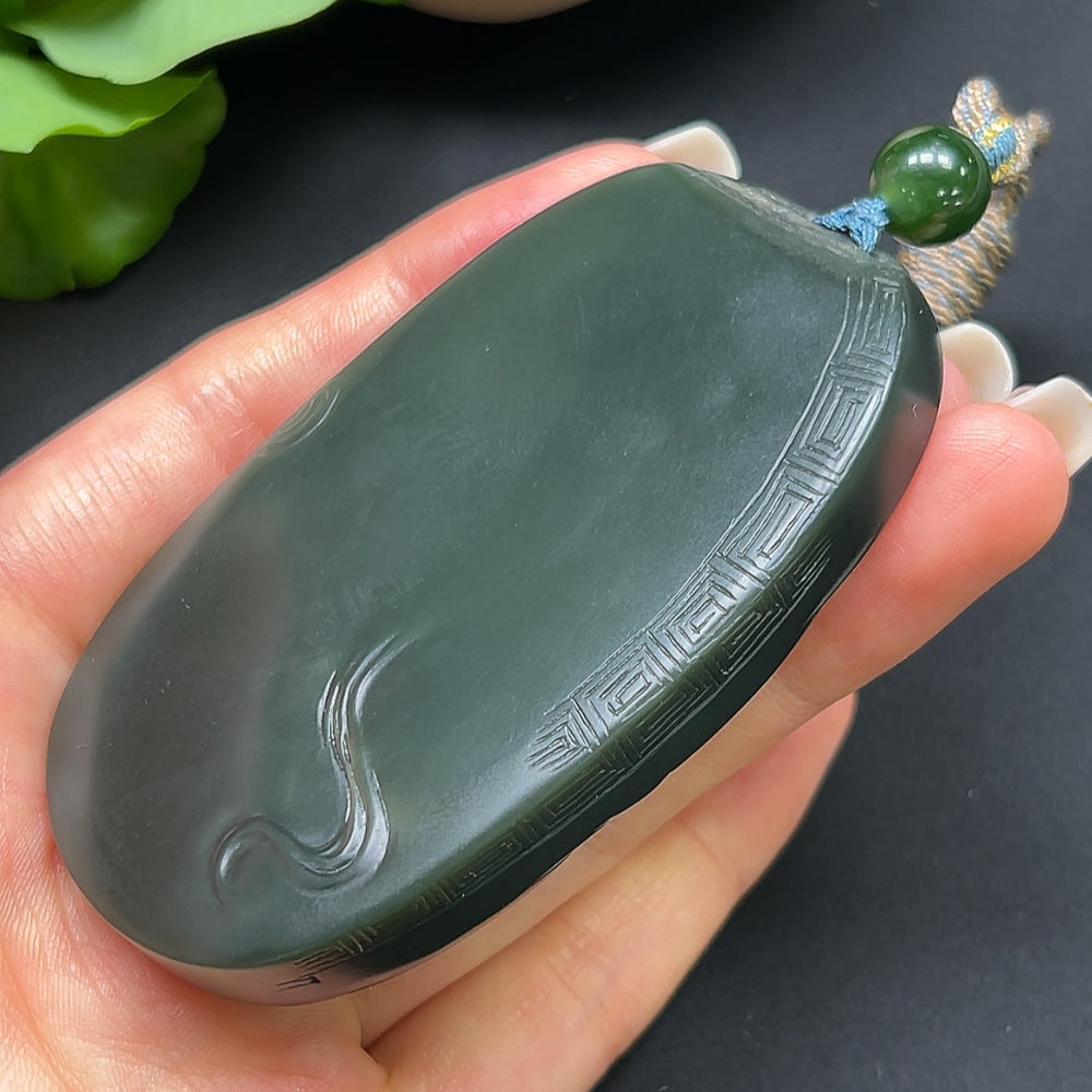 Hetian Jade Zhong Kui Pendant with Rope
