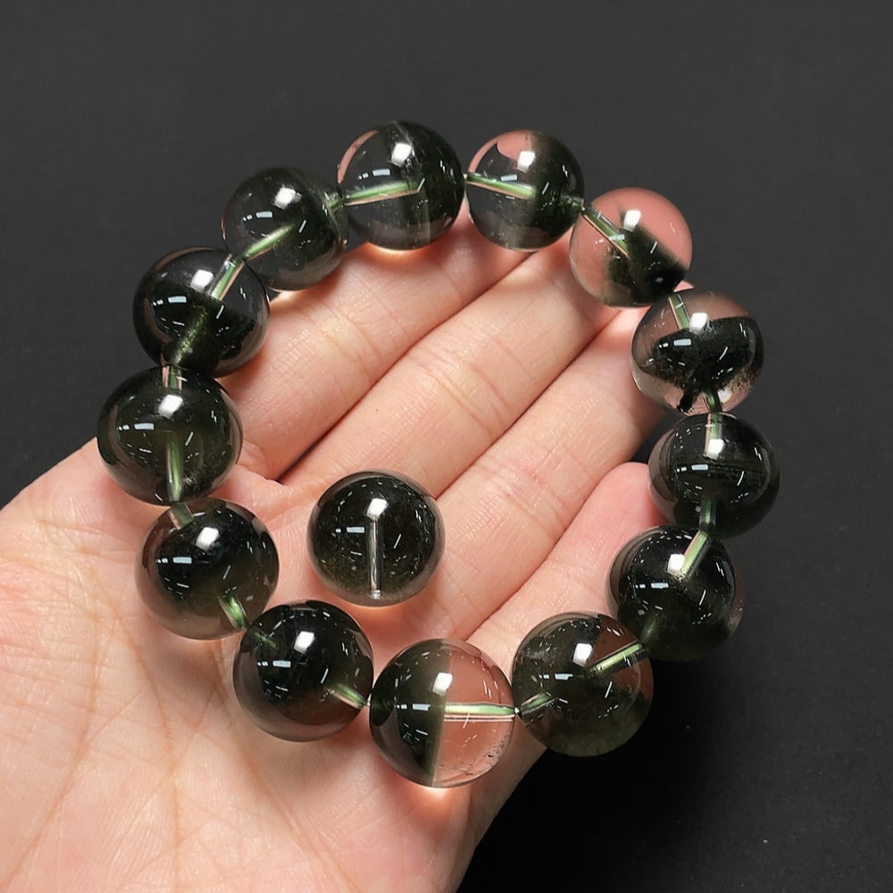 HKHQ gemstone crystal bracelet with loose beads, approximately 70.68g, showcasing shimmering stones and intricate beaded design.