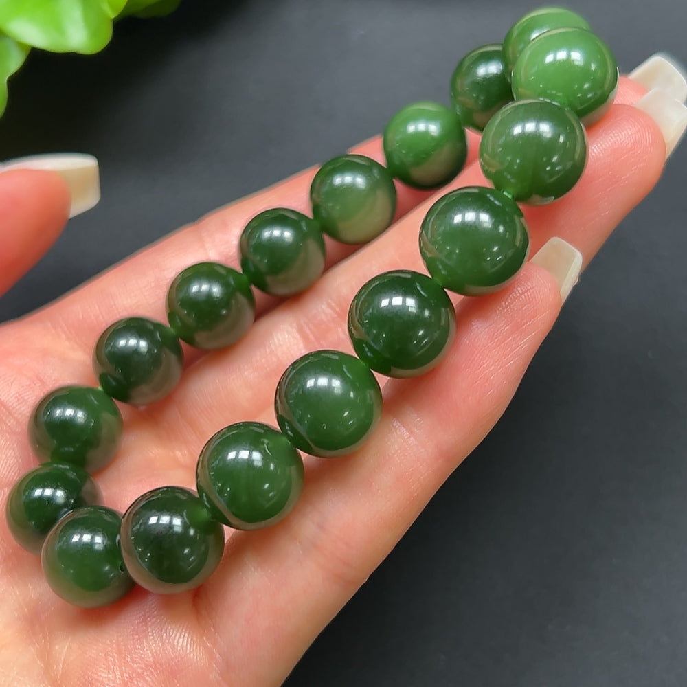 Hetian Jade Jasper Bracelet 12mm Approx. 45.35g