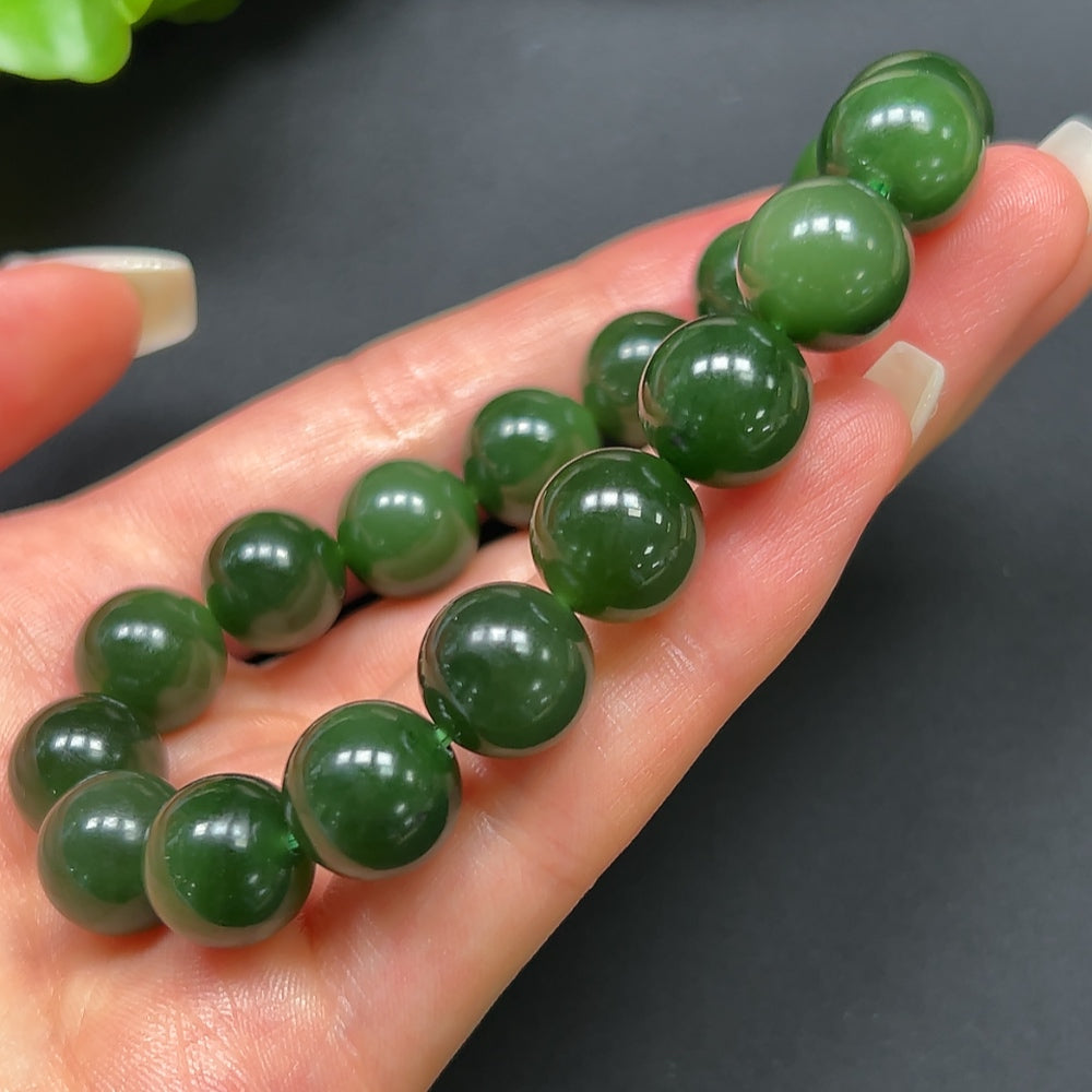 Hetian Jade Jasper Bracelet 12mm Approx. 45.35g