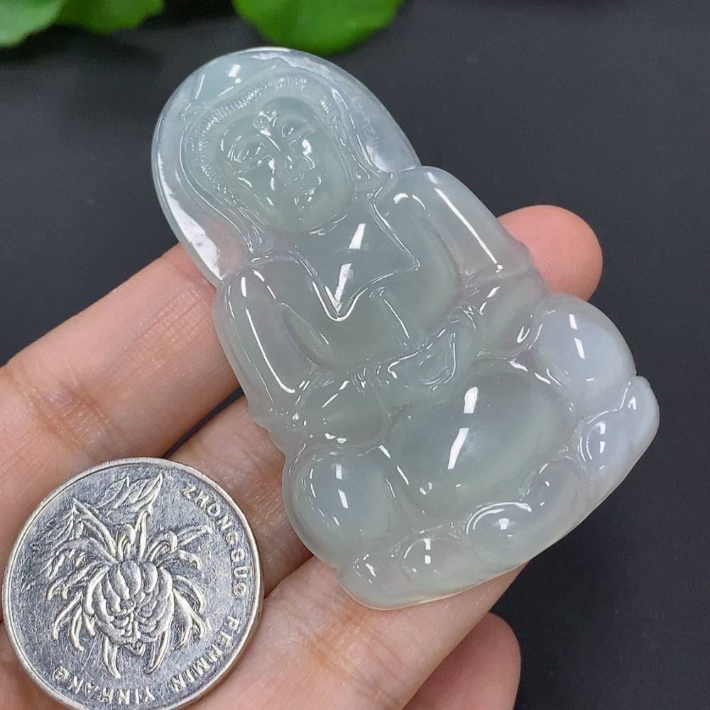 Jadeite Guanyin Pendant Total Weight Approx. 21.6g