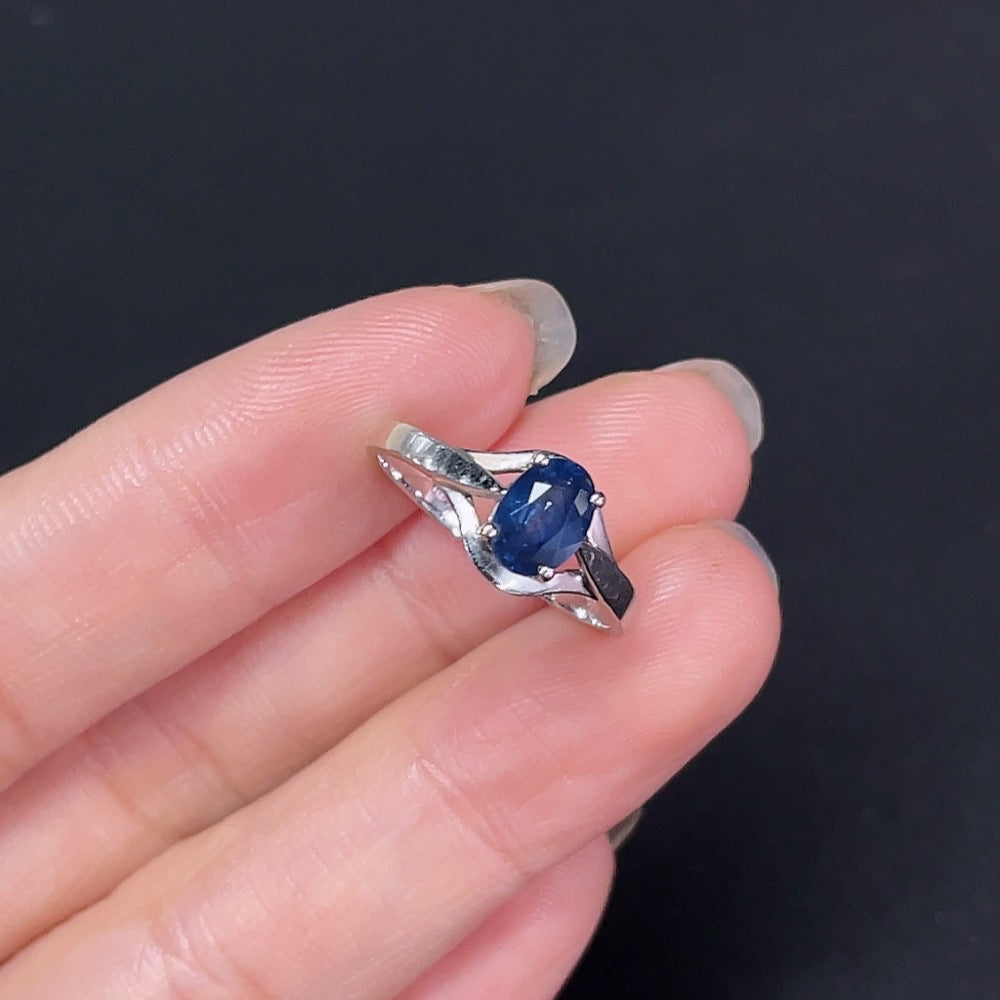 Sapphire Inlaid Ring 18K Gold
