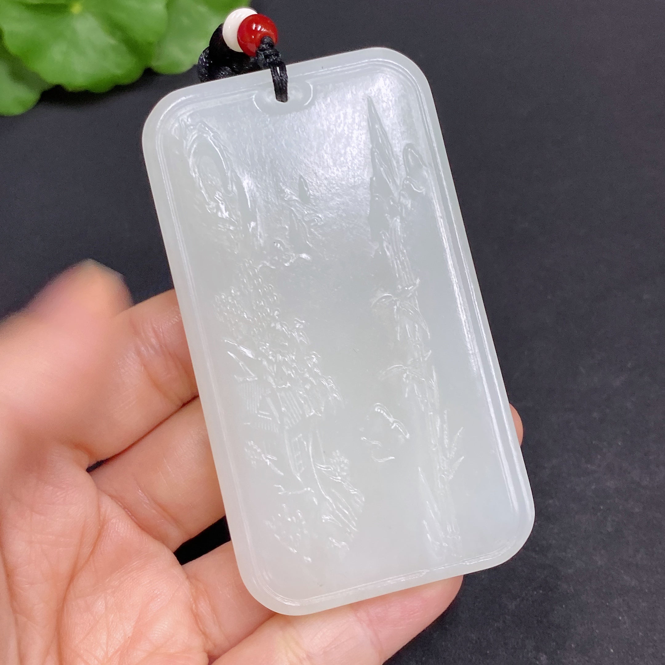 Hetian Jade Pendant Guanyin Total Weight (including rope) 87.1g