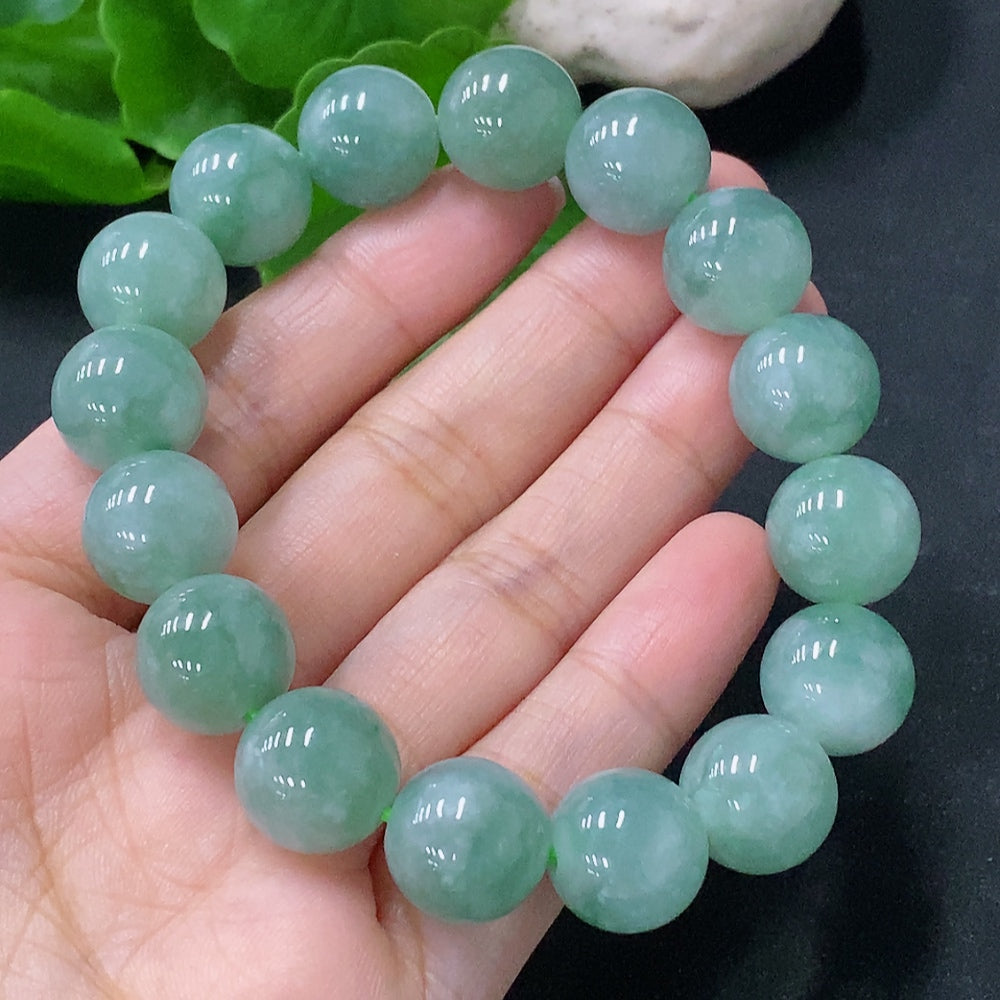 Jadeite Beads Bracelet Approx. 12.5mm Total Weight Approx. 52.94g