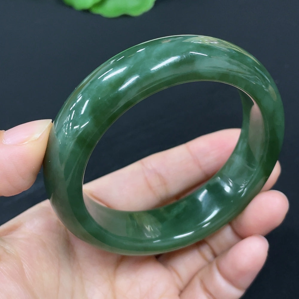 Hetian Jade Green Jade Round Bangle