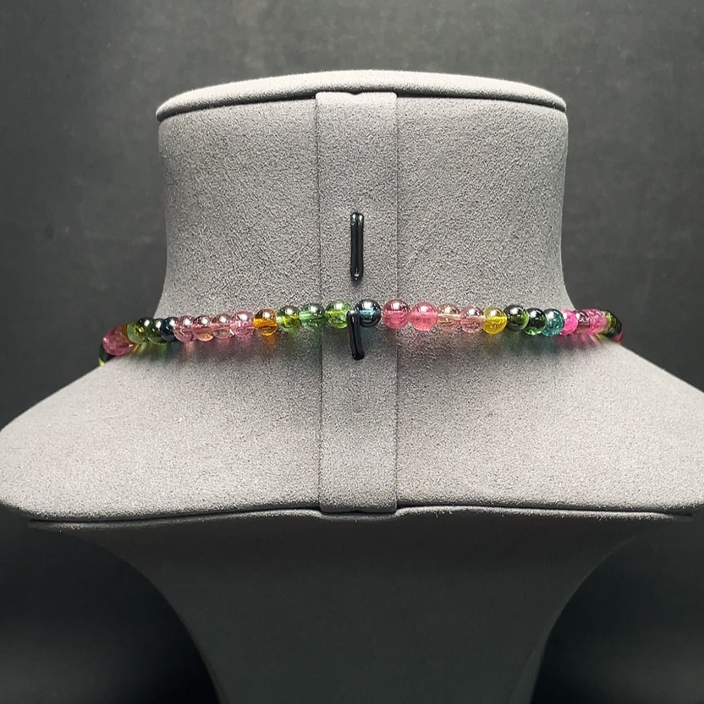 Tourmaline Bead Strand, Visible Organic Matter