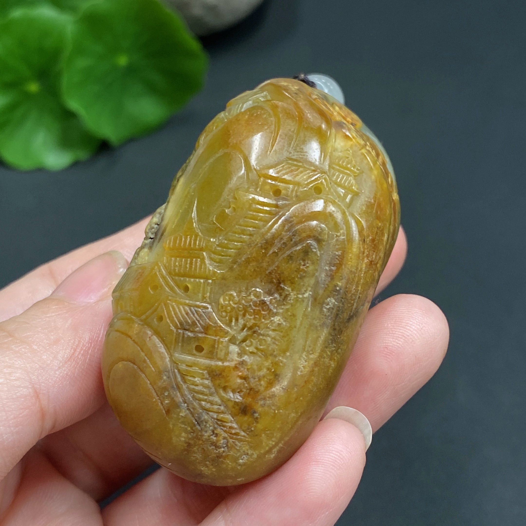 Hetian Jade Seed Material Handheld Piece - Landscape